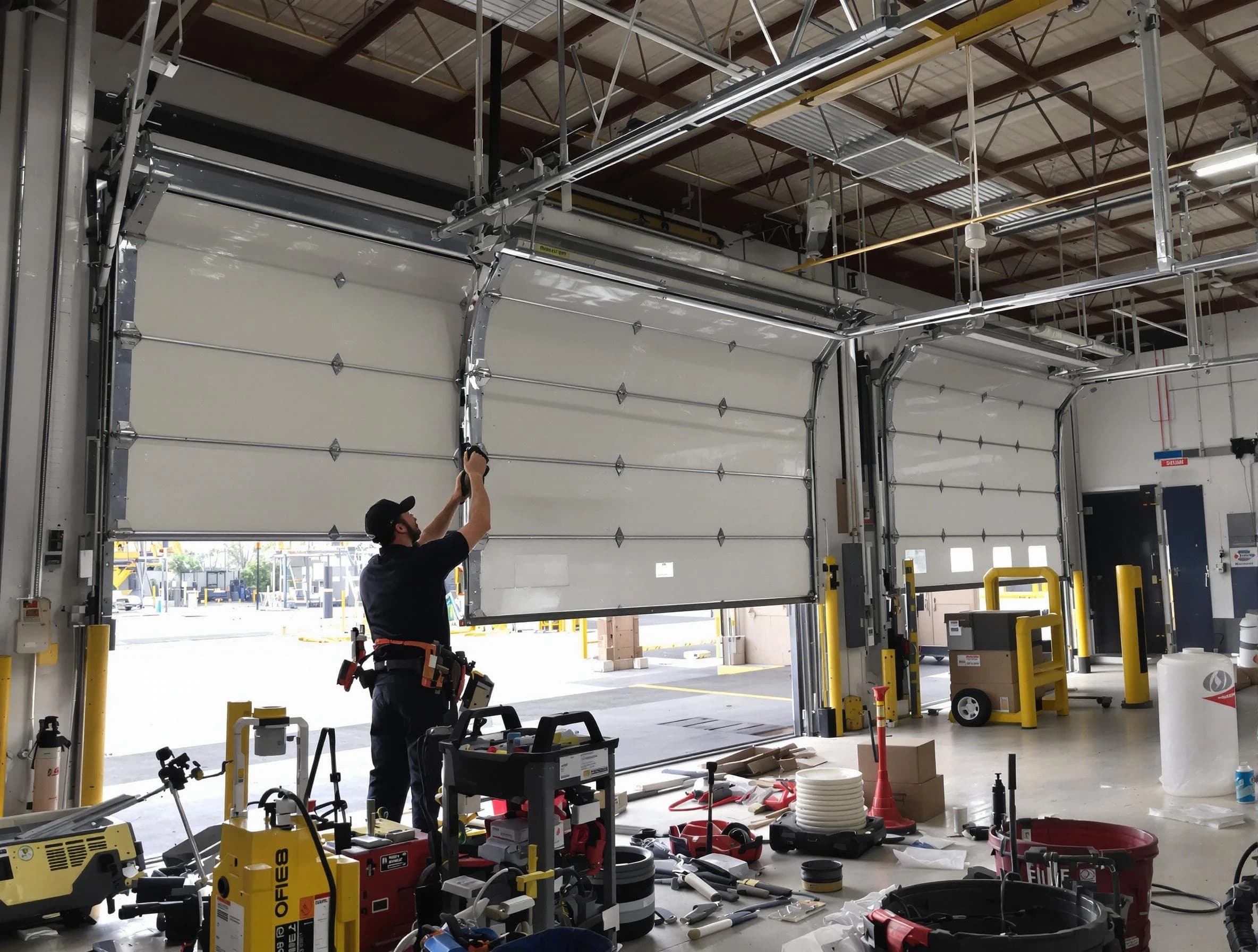 Passaic Garage Door Repair technician performing commercial garage door repair in Passaic