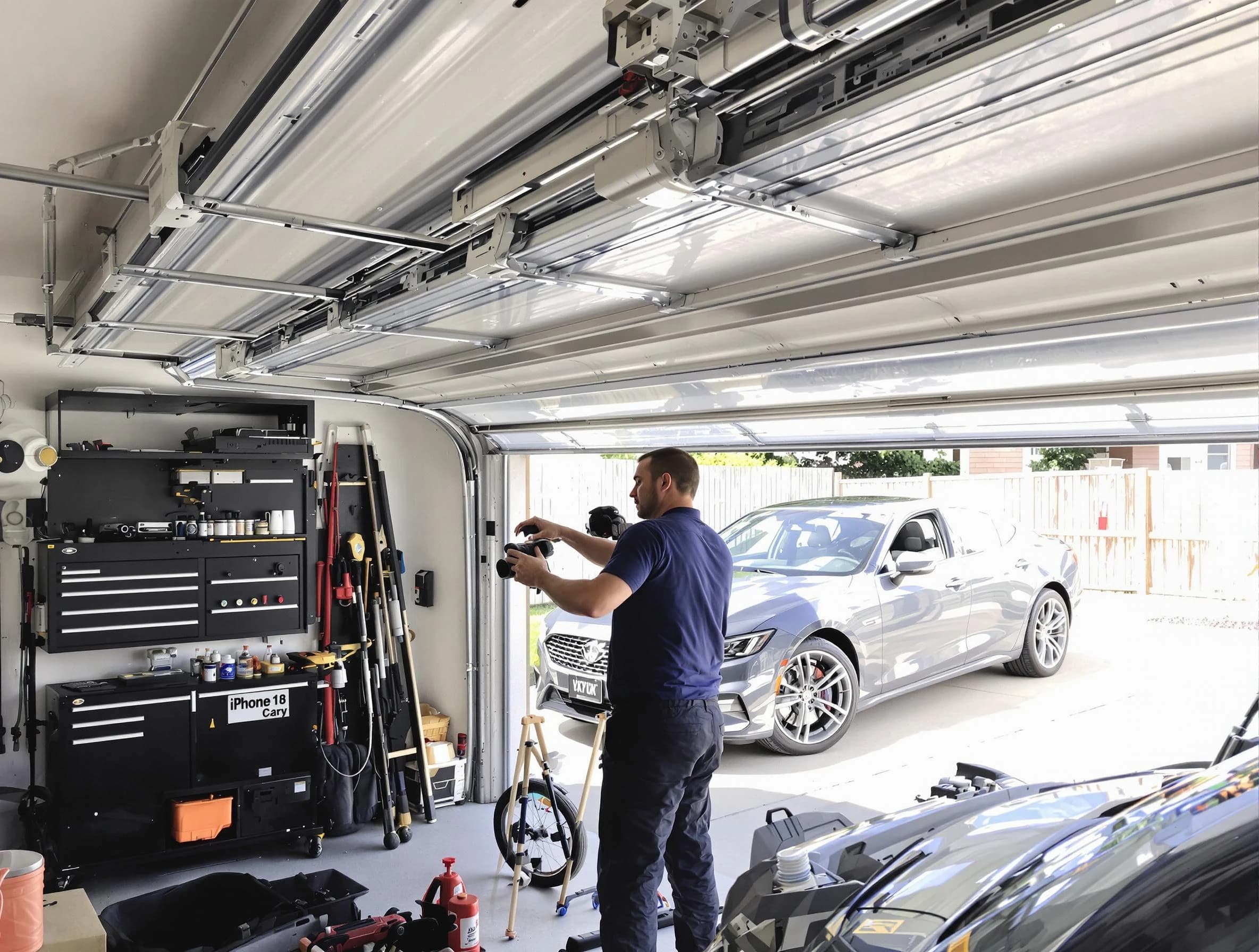 Passaic Garage Door Repair technician fixing noisy garage door in Passaic