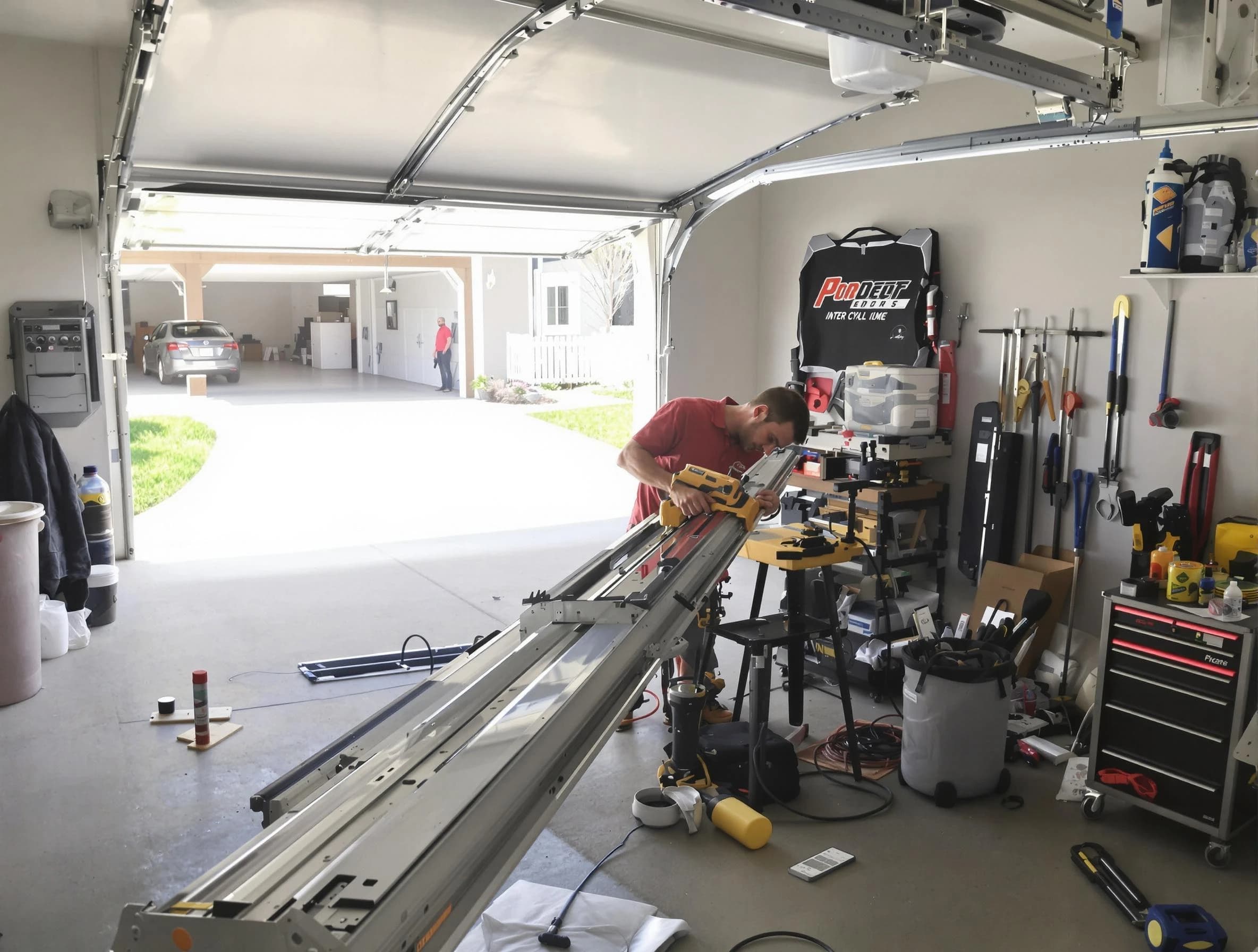 Passaic Garage Door Repair expert performing track repair in Passaic