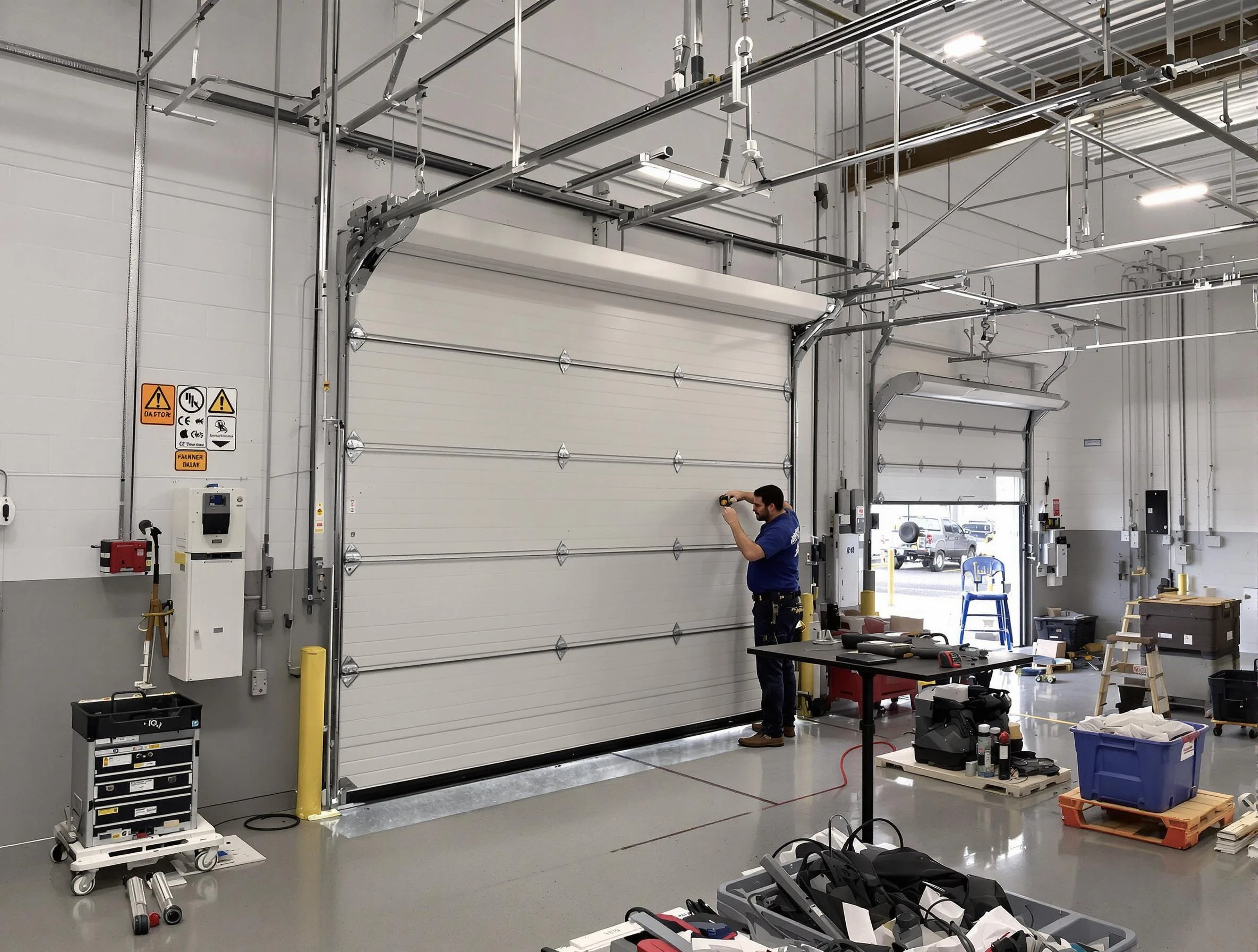 Commercial garage door repair being performed by Passaic Garage Door Repair expert in Passaic