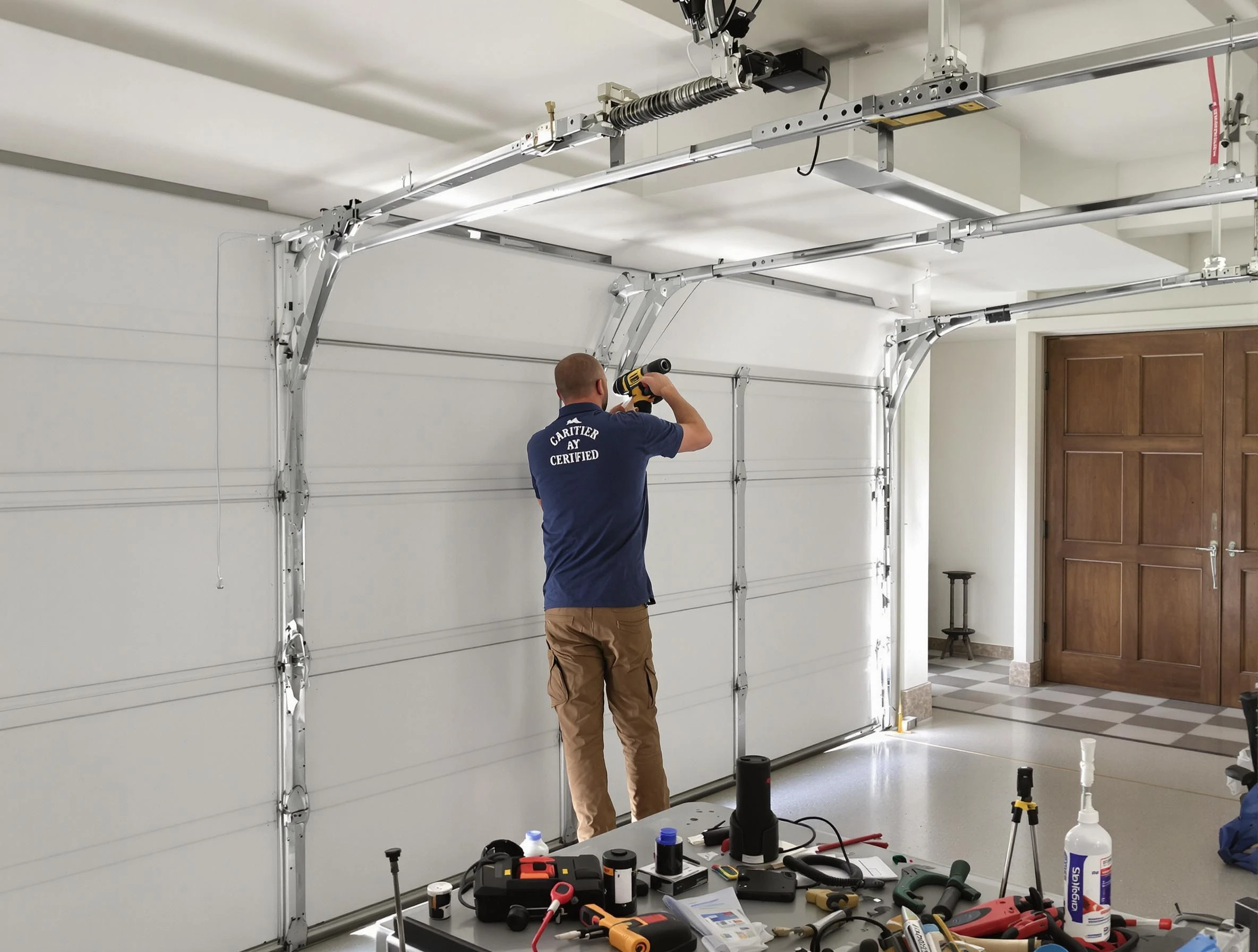 Passaic Garage Door Repair certified technician performing precision garage door repair in Passaic