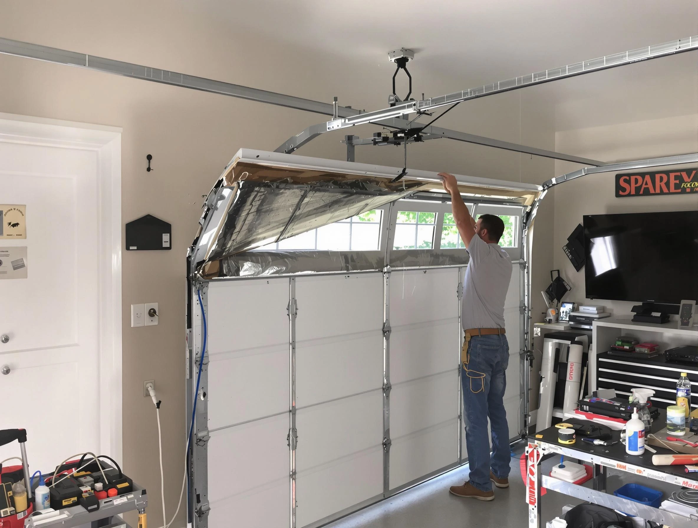 Garage door section replacement by Passaic Garage Door Repair in Passaic